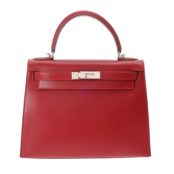HERMES Kelly 28 Outer stitch 2WAY Rouge vif hand bag - Picture 1 of 10